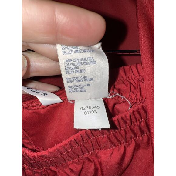 2003 Vintage Tommy Hilfiger Women’s Track Suit Sz M Maroon & Navy Stripe - Picture 6 of 15